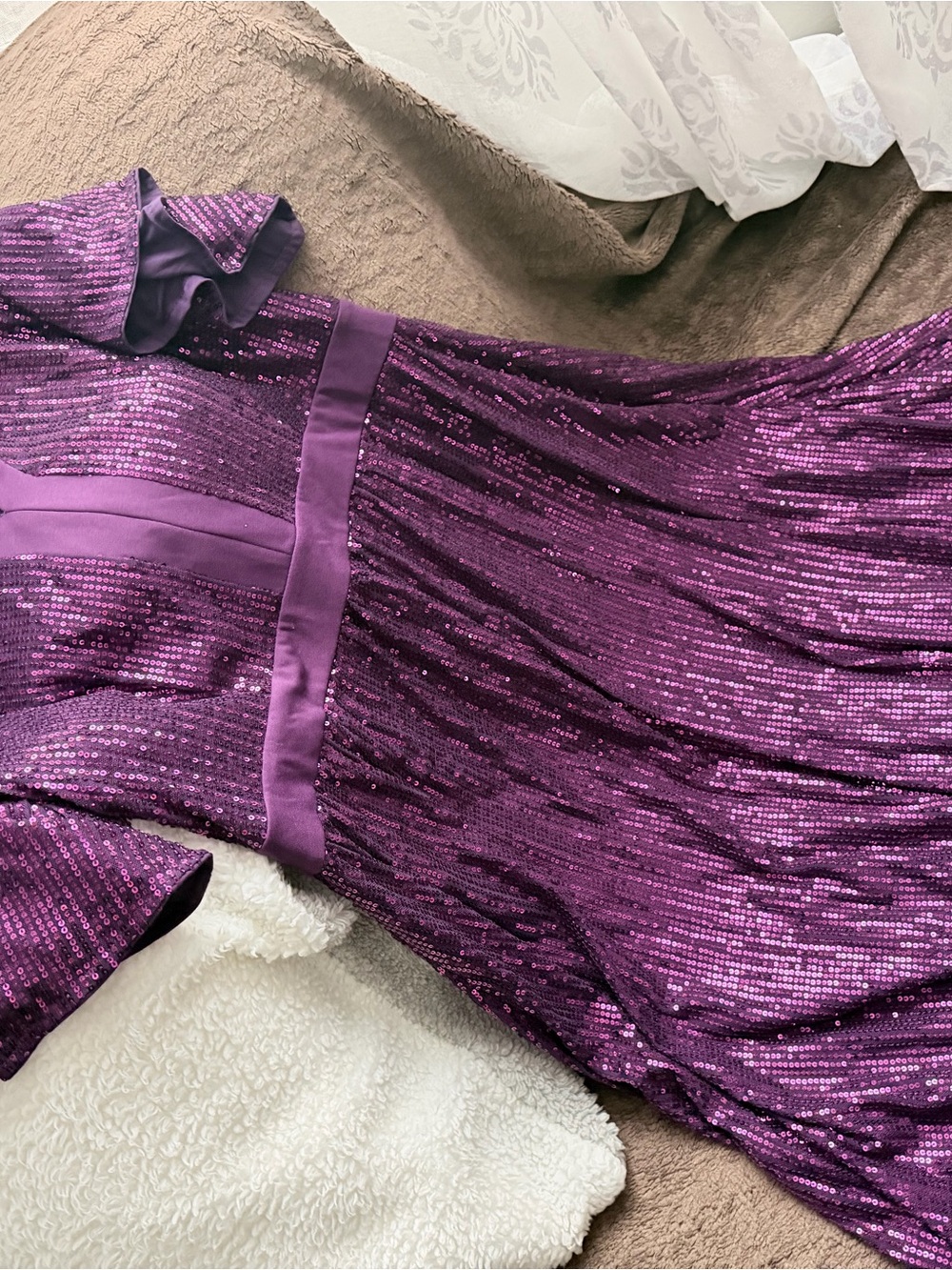 Grace Karin Purple Sequin Evening Gown